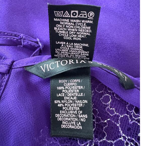 Victoria’s Secret Purple Satin Lace Chemise Slip Lingerie Nightgown Y2K Style S - Picture 8 of 9